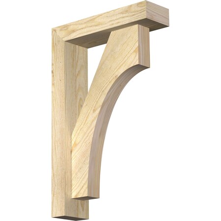 Ekena Millwork Westlake Block Rough Sawn Bracket w/ Offset Brace, Douglas Fir, 4"W x 14"D x 22"H BKT0402X14X22WTL05RDF